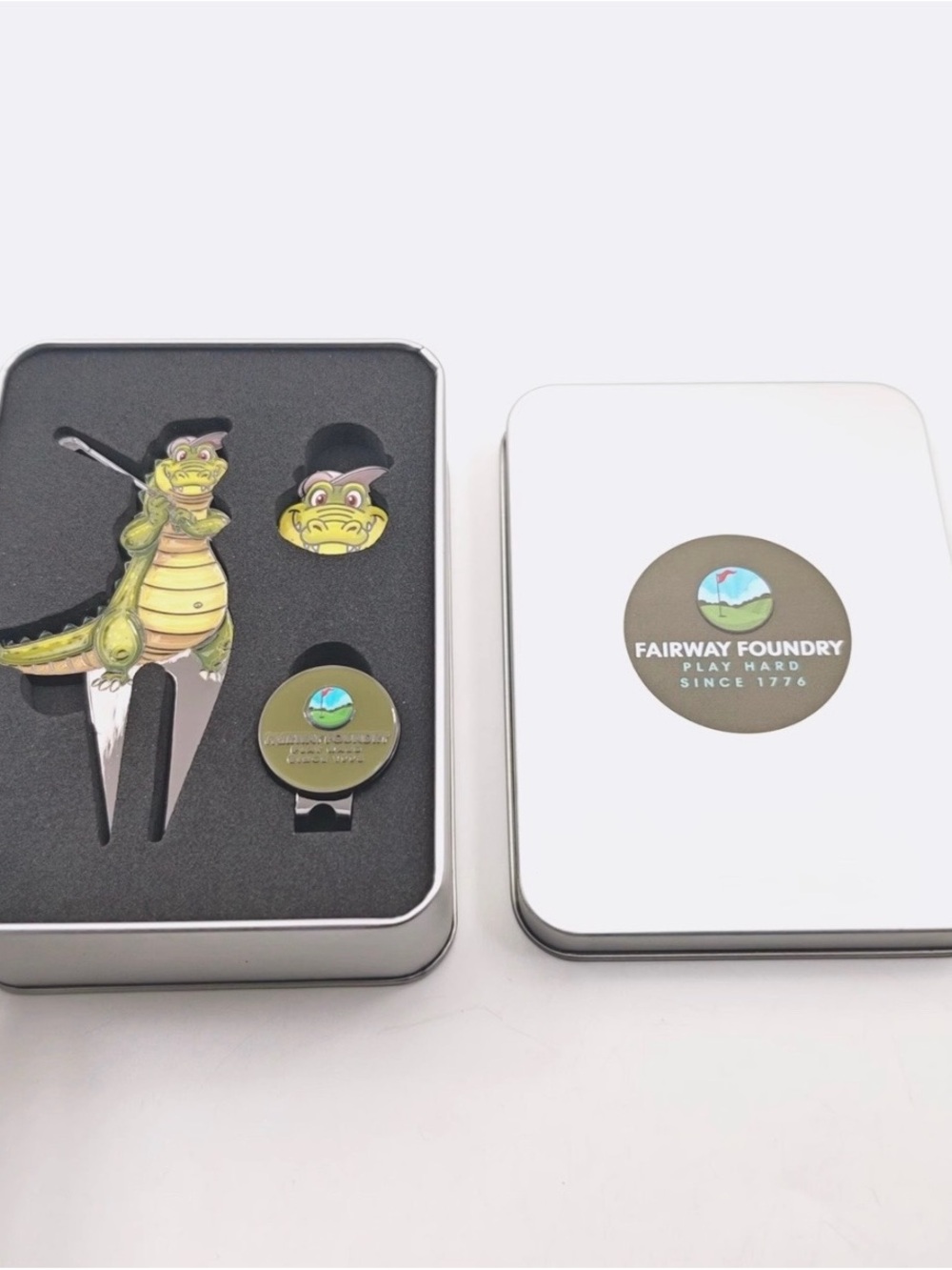 Fairway Foundry Green Alligator Golf Divot Repair Tool & Ball Marker Set